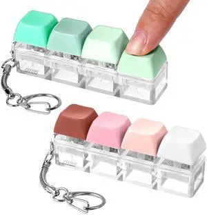 2Pcs Keyboard Fidget Toy, Keyboard Fidget Keychain 4-in-1 Keyboards Decompression Button Finger Clicker Toys, Sensory Fun Toys Button Stress Relief Fidgets Gifts to Relieve Stress for Adults 2Pcs Keyboard Fidget Toy, Keyboard Fidget Keychain 4-in-1 Keyboards Decompression Button Finger Clicker Toys, Sensory Fun Toys Button Stress Relief Fidgets Gifts to Relieve Stress for Adults