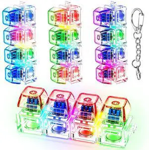 4 Pcs Keyboard Fidget Toy, Keyboard Fidget with LED Light Keyboard Keychain, Light up Fidget Clicker for Stress Relief ADHD Anxiety Gifts for Adults (Multicolor) 4 Pcs Keyboard Fidget Toy, Keyboard Fidget with LED Light Keyboard Keychain, Light up Fidget Clicker for Stress Relief ADHD Anxiety Gifts for Adults (Multicolor)