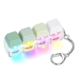 Keyboard Fidget Toy, 4-in-1 Mechanical Clicker Keychain with LED Keyboard Fidget Toy, 4-in-1 Mechanical Clicker Keychain with LED