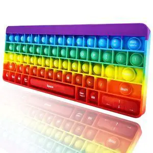 Push Pops Bubble Fidget Sensory Toys Rainbow Popping Silicone Game Toy Anxiety & Stress Reliever Autism Toy for Kids and Adults Anxiety ADHD ADD Autism (Keyboard) Push Pops Bubble Fidget Sensory Toys Rainbow Popping Silicone Game Toy Anxiety & Stress Reliever Autism Toy for Kids and Adults Anxiety ADHD ADD Autism (Keyboard)