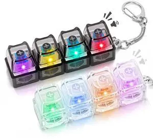 Cat Keyboard Fidget Toy, Silent & Clicky Keychain with LED Lights Cat Keyboard Fidget Toy, Silent & Clicky Keychain with LED Lights