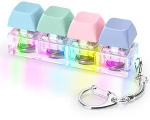 Keyboard Fidget Toys Adults Fidget Keyboard Clicker with LED Light Keychain Sensory Toys for Anxiety Stress Relief (Macaron2, 4 in 1) Keyboard Fidget Toys Adults Fidget Keyboard Clicker with LED Light Keychain Sensory Toys for Anxiety Stress Relief (Macaron2, 4 in 1)