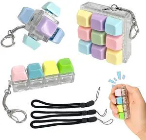 Keyboard Fidget, 3 Pack Macaron Color Clicker Keychain - Clicky Switch Sensory Keyboard for Anxiety Stress Relief, Portable Fidget Clicker for Adults Keyboard Fidget, 3 Pack Macaron Color Clicker Keychain - Clicky Switch Sensory Keyboard for Anxiety Stress Relief, Portable Fidget Clicker for Adults