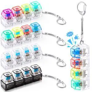 Keyboard Fidget Toy, 4-in-1 Clicky Clicker Keychain Back to School Gift Fidget Mechanical Button Clicker Stress Relief Gift for First Day of School Office Home Keyboard Fidget Toy, 4-in-1 Clicky Clicker Keychain Back to School Gift Fidget Mechanical Button Clicker Stress Relief Gift for First Day of School Office Home