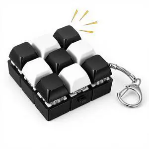 Keyboard Fidget Keychain with 9 Clickable Buttons Keyboard Fidget Keychain with 9 Clickable Buttons