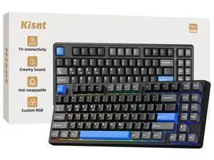 Wireless Mechanical Keyboard, 75% Layout, Bluetooth/2.4GHz/USB-C, Custom RGB Backlit, Hot-Swappable Linear Switch, Creamy Sound for Gaming/Typing (Textured Black) Wireless Mechanical Keyboard, 75% Layout, Bluetooth/2.4GHz/USB-C, Custom RGB Backlit, Hot-Swappable Linear Switch, Creamy Sound for Gaming/Typing (Textured Black)
