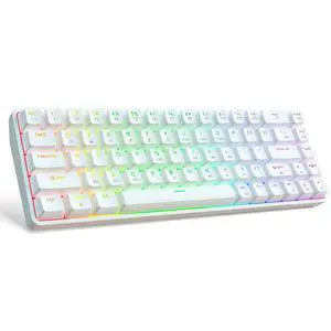 Wireless Mechanical Gaming Keyboard, 3-Mode, Bluetooth 5.0/2.4G/USB-C, RGB Backlit, 68-Key Compact Mini for Windows, Mac, Linux - Linear Red Switch - White Wireless Mechanical Gaming Keyboard, 3-Mode, Bluetooth 5.0/2.4G/USB-C, RGB Backlit, 68-Key Compact Mini for Windows, Mac, Linux - Linear Red Switch - White