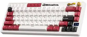 Wireless Mechanical Keyboard with Volume Knob, 60% Tri-Mode Gaming Keyboard 2.4G/BT/USB-C, Gasket Mount, Battery Display, PBT Keycaps, Hot-Swappable Cream Switch, White Wireless Mechanical Keyboard with Volume Knob, 60% Tri-Mode Gaming Keyboard 2.4G/BT/USB-C, Gasket Mount, Battery Display, PBT Keycaps, Hot-Swappable Cream Switch, White