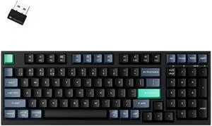 Wireless Keyboard, 2.4 GHz/Bluetooth 96% Layout Keyboard with Numeric Keypad Silent Typing Launcher Support Ergonomic Angle Compatible with Mac Windows Linux Wireless Keyboard, 2.4 GHz/Bluetooth 96% Layout Keyboard with Numeric Keypad Silent Typing Launcher Support Ergonomic Angle Compatible with Mac Windows Linux