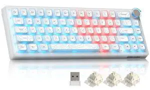 Keyboard Gaming, Wireless Mechanical Creamy Keyboard QMK/VIA Keyboard Gaming, Wireless Mechanical Creamy Keyboard QMK/VIA