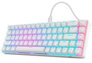 Mechanical Gaming Keyboard, 65% Compact Size, White Mechanical Gaming Keyboard, 65% Compact Size, White