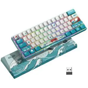Percent Keyboard, XVX M61 Pro 3-Modes Wireless Mechanical Keyboard, Hot-Swappable Custom Gaming Key Board, RGB Backlit, for Windows Mac PC Gamers(Coral Sea Theme, Pre-lubed Linear Switch) Percent Keyboard, XVX M61 Pro 3-Modes Wireless Mechanical Keyboard, Hot-Swappable Custom Gaming Key Board, RGB Backlit, for Windows Mac PC Gamers(Coral Sea Theme, Pre-lubed Linear Switch)