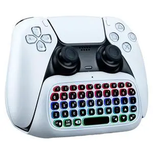 Wireless Mini Keyboard for PS5 DualSense & Edge Controller, Bluetooth Chatpad with Dynamic RGB Backlight, Built-in Speaker & 3.5mm Audio Jack, Rechargeable Message Keypad for PlayStation 5 Wireless Mini Keyboard for PS5 DualSense & Edge Controller, Bluetooth Chatpad with Dynamic RGB Backlight, Built-in Speaker & 3.5mm Audio Jack, Rechargeable Message Keypad for PlayStation 5