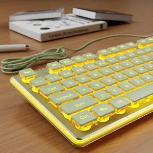 Backlit Computer Keyboards, Wired USB Keyboard with Warm Backlit, Metal Panel, Plug and Play, Pudding Keycaps Full Size Quiet Computer Keyboard for Win/PC/Laptop-Green Backlit Computer Keyboards, Wired USB Keyboard with Warm Backlit, Metal Panel, Plug and Play, Pudding Keycaps Full Size Quiet Computer Keyboard for Win/PC/Laptop-Green