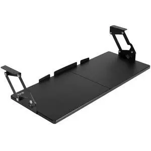 Large Under Desk 27 x 11 inch Computer Keyboard and Mouse Tray with Swinging Height Adjustment, 12 Settings, Platform Drawer for Typing, Black, MOUNT-KB08S Large Under Desk 27 x 11 inch Computer Keyboard and Mouse Tray with Swinging Height Adjustment, 12 Settings, Platform Drawer for Typing, Black, MOUNT-KB08S