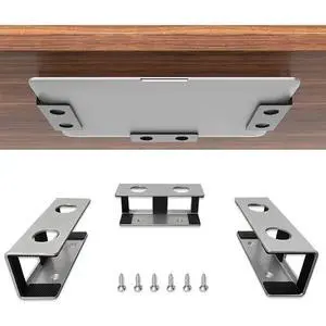 Under Desk Laptop Mount, Metal Under Desk Shelf Holder for Laptop, Mac mini, MacBook, Keyboard with Anti-Scratch Silicone (Silver) Under Desk Laptop Mount, Metal Under Desk Shelf Holder for Laptop, Mac mini, MacBook, Keyboard with Anti-Scratch Silicone (Silver)