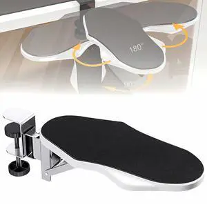 Computer Arm Rest for Desk, 180° Swivel and 90° Foldable, White Computer Arm Rest for Desk, 180° Swivel and 90° Foldable, White