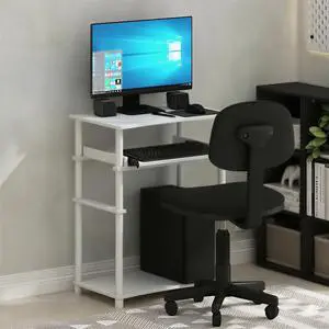 Home Desk, 23.6 Wide Gaming Desk with Keyboard Tray, Open Shelf Laptop Notebook Computer Desk, Office Desk for Home Office, Study Room, Dorm, Bedroom, White Home Desk, 23.6 Wide Gaming Desk with Keyboard Tray, Open Shelf Laptop Notebook Computer Desk, Office Desk for Home Office, Study Room, Dorm, Bedroom, White