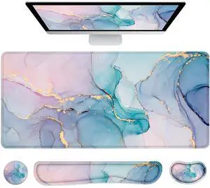 Large Mouse Pad with Wrist Rest, 4-in-1 Wrist Rest for Keyboard and Mouse Large Mouse Pad with Wrist Rest, 4-in-1 Wrist Rest for Keyboard and Mouse