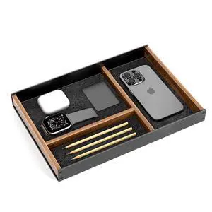 Walnut & Aluminum Valet Tray, Desk Drawer Organizer Tray for Desk Walnut & Aluminum Valet Tray, Desk Drawer Organizer Tray for Desk