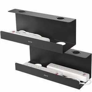 Black 17 inch Extra Deep Cable Management Tray, DESK-AC16-2C Black 17 inch Extra Deep Cable Management Tray, DESK-AC16-2C