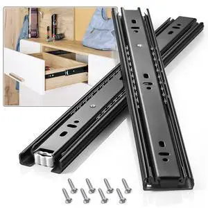 Drawer Slides 1 Pair Full Extension 12 14 16 18 20 22 24 inch Side Mount Pull Out Kitchen Cabinet Rails Bracket Replacement Ball Bearing (Basic-1 Pair, 16 Inch) Drawer Slides 1 Pair Full Extension 12 14 16 18 20 22 24 inch Side Mount Pull Out Kitchen Cabinet Rails Bracket Replacement Ball Bearing (Basic-1 Pair, 16 Inch)