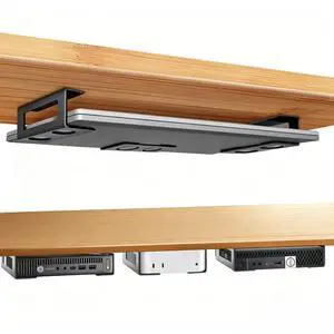 Under Desk Laptop Mount, Laptop Under Desk Mount 3 inches Tall Effective Space with Silicone Pad, Aluminum Under Desk Laptop Holder Rack for Laptop MacBook Dell OptiPlex PS4 & More Under Desk Laptop Mount, Laptop Under Desk Mount 3 inches Tall Effective Space with Silicone Pad, Aluminum Under Desk Laptop Holder Rack for Laptop MacBook Dell OptiPlex PS4 & More