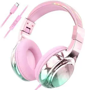 USB C Kids Wired Headphones with Mic, 85/94dB Safe Volume Limit USB C Kids Wired Headphones with Mic, 85/94dB Safe Volume Limit