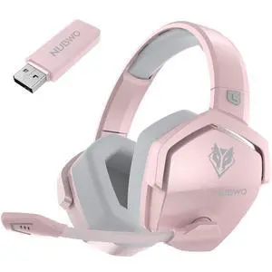 Dual Wireless Gaming Headset with Mic for PS5, PS4, PC, Mobile, Switch: 2.4GHz Wireless + Bluetooth - 100 Hr Battery - 50mm Drivers - Pink Dual Wireless Gaming Headset with Mic for PS5, PS4, PC, Mobile, Switch: 2.4GHz Wireless + Bluetooth - 100 Hr Battery - 50mm Drivers - Pink