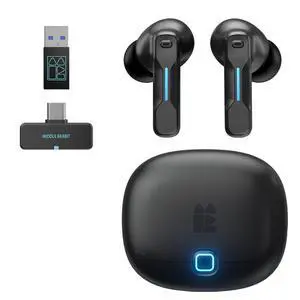 Wireless Gaming Earbuds with Mic, Compatible with PC PS5 PS4 Desktop VR, Computer Headphones, 2.4G Dongle & Bluetooth 5.4 Dual-Mode, 4 Built-in Microphones, 20ms Low Latency Wireless Gaming Earbuds with Mic, Compatible with PC PS5 PS4 Desktop VR, Computer Headphones, 2.4G Dongle & Bluetooth 5.4 Dual-Mode, 4 Built-in Microphones, 20ms Low Latency