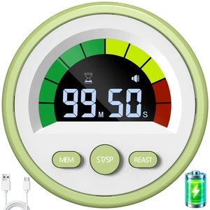 Digital Magnetic Kitchen Timer for Cooking, Rechargeable, Loud Alarm | Visual LED Countdown & Count up Timer with Twist Control, 5/10/20 Min Preset, Memory Function, Silent, for Home Classroom Digital Magnetic Kitchen Timer for Cooking, Rechargeable, Loud Alarm | Visual LED Countdown & Count up Timer with Twist Control, 5/10/20 Min Preset, Memory Function, Silent, for Home Classroom