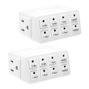 2 Pack Indoor Countdown Timer with Repeat Function, 3-Prong | Heavy Duty Accurate Compact Size for Charger Vacation Security, 15A/1875W 12 HP ETL Listed 2 Pack Indoor Countdown Timer with Repeat Function, 3-Prong | Heavy Duty Accurate Compact Size for Charger Vacation Security, 15A/1875W 12 HP ETL Listed