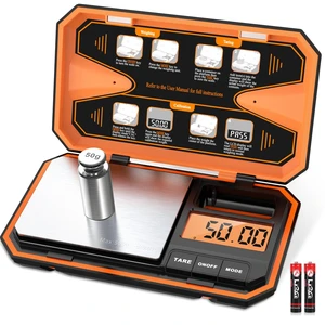 Digital Pocket Scale, 500g/0.01g High Precision Mini Grams Scale with 50g Calibration Weight, Digital Food Scale with LCD Display, 6 Units, Tare Function for Food, Jewelry, Coffee, Coin Digital Pocket Scale, 500g/0.01g High Precision Mini Grams Scale with 50g Calibration Weight, Digital Food Scale with LCD Display, 6 Units, Tare Function for Food, Jewelry, Coffee, Coin