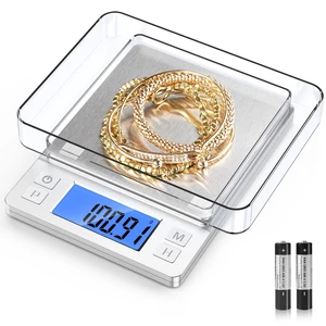 Digital Jewelry Scale, 1000g×0.01g High Precision Gram Scale | Small & Portable Gold Scale with Hold, Tare & Counting Function, Precise for Gold, Bullion, Coins, Gemstones & Crafts, Silver Digital Jewelry Scale, 1000g×0.01g High Precision Gram Scale | Small & Portable Gold Scale with Hold, Tare & Counting Function, Precise for Gold, Bullion, Coins, Gemstones & Crafts, Silver