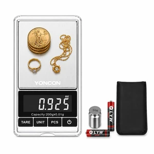 Digital Coin Scale, Gram Scale 0.01g Accuracy for Coin Collectors, Bank Tellers and Home Use, Ideal Scale for Gold and Jewelry, 200g Capacity with Calibration Weight Digital Coin Scale, Gram Scale 0.01g Accuracy for Coin Collectors, Bank Tellers and Home Use, Ideal Scale for Gold and Jewelry, 200g Capacity with Calibration Weight