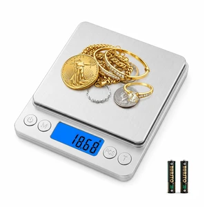 Digital Jewelry Scale, Coin Scale to Weigh Coins for Collectors | 500g x 0.01g Gram Scale 0.001oz/0.01g Accuracy for Jewelers, Portable Digital Scale with Tare Function & 2 Trays Digital Jewelry Scale, Coin Scale to Weigh Coins for Collectors | 500g x 0.01g Gram Scale 0.001oz/0.01g Accuracy for Jewelers, Portable Digital Scale with Tare Function & 2 Trays
