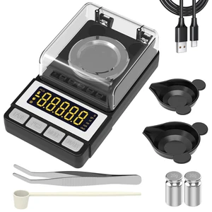 Milligram Scale 50g/0.001g, Reloading Scale with 2 x 20g Weights | High Precision Jewelry Scale with Large LCD Display, MG Scale for Gold Medicine Powder, Battery Included Milligram Scale 50g/0.001g, Reloading Scale with 2 x 20g Weights | High Precision Jewelry Scale with Large LCD Display, MG Scale for Gold Medicine Powder, Battery Included