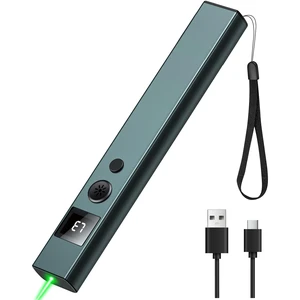 Green Laser Pointer - Green Presentation Pointer Long Distance with USB Type C Charging - 3-Level Dimming, Outdoors Work& Office Meeting Presenter Tool, Includes Lanyard Green Laser Pointer - Green Presentation Pointer Long Distance with USB Type C Charging - 3-Level Dimming, Outdoors Work& Office Meeting Presenter Tool, Includes Lanyard
