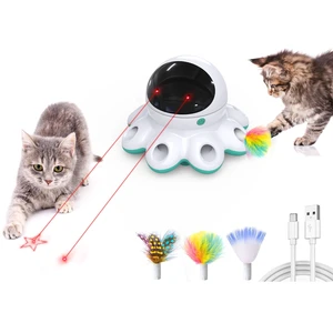 Cat Laser Toy, 2-in-1 Interactive Automatic Motion Activated Moving 8 Holes Whack A Mole Feather, USB Rechargeable Electronic Smart Sensor Kitten Toys for Indoor Exercise Cat Laser Toy, 2-in-1 Interactive Automatic Motion Activated Moving 8 Holes Whack A Mole Feather, USB Rechargeable Electronic Smart Sensor Kitten Toys for Indoor Exercise