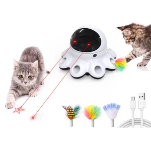 Cat Laser Toy, 2-in-1 Interactive Automatic Motion Activated Moving 8 Holes Whack A Mole Feather, USB Rechargeable Electronic Smart Sensor Kitten Toys for Indoor Exercise Cat Laser Toy, 2-in-1 Interactive Automatic Motion Activated Moving 8 Holes Whack A Mole Feather, USB Rechargeable Electronic Smart Sensor Kitten Toys for Indoor Exercise