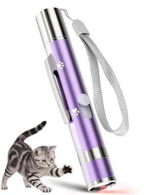 Cat Toys, Rechargeable, Interactive USB Chase Toy for Cats & Kittens | 3 Light Modes & 5 Fun Patterns, Purple Metal Casing with Paw Print, Automatic Training & Exercise Toys for Indoor Dog, Pet Cat Toys, Rechargeable, Interactive USB Chase Toy for Cats & Kittens | 3 Light Modes & 5 Fun Patterns, Purple Metal Casing with Paw Print, Automatic Training & Exercise Toys for Indoor Dog, Pet