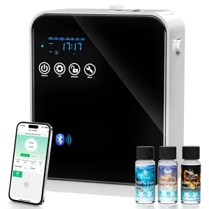 Waterless Essential Oil Diffuser,House Scent Air Diffusers for Home Hotel with APP Control(Auto Timer) & Touch Screen(Adjust Level) |1500 sq.ft,Large Room Aromatherapy Oil Diffuser,250ml,Quiet(Black) Waterless Essential Oil Diffuser,House Scent Air Diffusers for Home Hotel with APP Control(Auto Timer) & Touch Screen(Adjust Level) |1500 sq.ft,Large Room Aromatherapy Oil Diffuser,250ml,Quiet(Black)