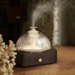 Glass Dome Essential Oil Diffuser with Glass Reservoir & Wood Base-Plastic Free, 200ml Ultrasonic Diffuser for Aromatherapy with Timer 7 Color Light Auto-Off for Home Office Yoga Dark Brown Glass Dome Essential Oil Diffuser with Glass Reservoir & Wood Base-Plastic Free, 200ml Ultrasonic Diffuser for Aromatherapy with Timer 7 Color Light Auto-Off for Home Office Yoga Dark Brown