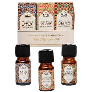 Arabian Oudh Diffuser Oil Set | 3x10ml Oud Essential Oil for Home | Assorted Oud Fragrance Oil for Electric Burner, Oil Diffuser | For Aromatherapy, Relaxation & Massage | Muslim Gifts Arabian Oudh Diffuser Oil Set | 3x10ml Oud Essential Oil for Home | Assorted Oud Fragrance Oil for Electric Burner, Oil Diffuser | For Aromatherapy, Relaxation & Massage | Muslim Gifts
