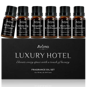Luxury Hotel Collection Diffuser Oil Set- 6 x 5 mL | Six Distinctive Hotel-Inspired Scents, From Airy Tea and Fresh Linen to Warm Woods and Coastal Air Luxury Hotel Collection Diffuser Oil Set- 6 x 5 mL | Six Distinctive Hotel-Inspired Scents, From Airy Tea and Fresh Linen to Warm Woods and Coastal Air
