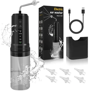 Ear Wax Removal, Electric Ear Irrigation Flushing System, Water Powered Ear Cleaner with 4 Pressure Modes, 6 Reusable Replacement Tips, Safe and Effective Ear Cleaning Tool for Adults (Black) Ear Wax Removal, Electric Ear Irrigation Flushing System, Water Powered Ear Cleaner with 4 Pressure Modes, 6 Reusable Replacement Tips, Safe and Effective Ear Cleaning Tool for Adults (Black)