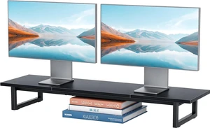 Dual Monitor Stand Riser, 38" Computer Monitor Stand, Black | Desk Organizers and Accessories, Computer Monitor Stand, Desktop Organization for Home Office, 38"W x 10.25"D x 5"H Dual Monitor Stand Riser, 38" Computer Monitor Stand, Black | Desk Organizers and Accessories, Computer Monitor Stand, Desktop Organization for Home Office, 38"W x 10.25"D x 5"H