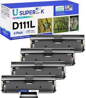 SuperInk MLT-D111L High Yield MLT-D111S Toner Cartridge (1,800 Pages) Replacement for Samsung D111L D111S Work with Xpress M2020W M2022W M2024W M2070W M2070FW Printer, Black, 4-Pack SuperInk MLT-D111L High Yield MLT-D111S Toner Cartridge (1,800 Pages) Replacement for Samsung D111L D111S Work with Xpress M2020W M2022W M2024W M2070W M2070FW Printer, Black, 4-Pack