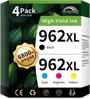 colorfly 962XL Ink Cartridges Combo Pack Replacement for 962XL (4 Pack) colorfly 962XL Ink Cartridges Combo Pack Replacement for 962XL (4 Pack)
