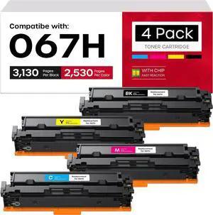 Quark 067H Toner Cartridge 4-Pack High Yield for Canon 067 Color Printers Quark 067H Toner Cartridge 4-Pack High Yield for Canon 067 Color Printers